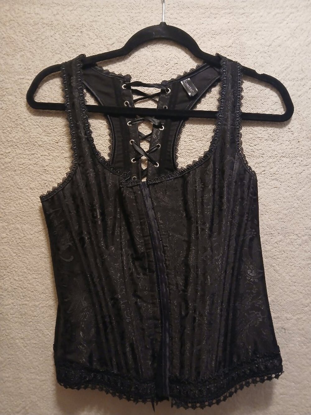 Black racer back corset
